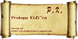 Prokopp Klára névjegykártya
