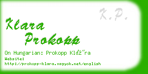 klara prokopp business card